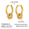 304 Stainless Steel Hoop Dangle Earrings for Women DP9089-1-2
