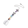 Glass Teardrop Chandelier Pendant Decorations HJEW-JM00855-5