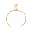 Adjustable Brass Glass Slider Bracelets X-KK-A178-05G-2