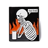 Skeleton with Word I'm Fine & Fire Enamel Pins JEWB-Q015-10C-1