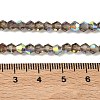Electroplate Transparent Glass Beads Strands EGLA-K015-18L-4