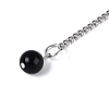 Natural Obsidian Dowsing Pendulum Pendants AJEW-N005-01G-3