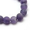 Frosted Natural Amethyst Round Bead Strands X-G-M064-6mm-13-2