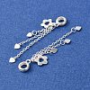 925 Sterling Silver Flower with Heart Tassel European Dangle Charms STER-K187-01S-2