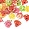 35Pcs 7 Styles Fruit Theme Spray Painted Opaque Resin Pendants RESI-YW0006-09-2