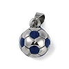 Trendy Necklace Findings 304 Stainless Steel FootBall/Soccer Ball Pendants STAS-L012-B01P-03-1