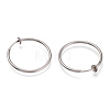 Tarnish Resistant 304 Stainless Steel Retractable Clip-on Hoop Earrings X-STAS-O135-01G-2