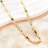 5MM Brass Pave Cubic Zirconia Oval Link Chain Necklaces NJEW-D324-01G-07-5