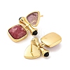 Ion Plating(IP) Natural Amethyst and Natural Rhodonite Stud Earring Findings EJEW-U014-01C-2