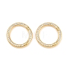 Brass Micro Pave Clear Cubic Zirconia Spring Gate Rings KK-H292-06G-1