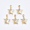 Brass Micro Pave Clear Cubic Zirconia Pendants KK-Q277-009-NF-1