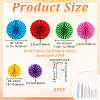 6Pcs Paper Fans Flower for Wedding Birthday Carnival Welcome Party Decorations DIY-WH0349-570-2
