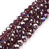 Electroplate Glass Beads Strands EGLA-A044-T6mm-B13-1