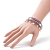 5Pcs 5 Style Natural Gemstone & Brass Beaded Stretch Bracelets Set BJEW-JB08870-6