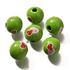 Valentine's Day Element Printed Wood Beads WOOD-R002-01-11-1