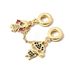 Brass Micro Pave Colorful Cubic Zirconia European Dangle Charms KK-A296-40G-2