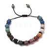 Chakra Round Dyed Natural Lava Rock Braided Bead Bracelets GG-CBA922D-01-4