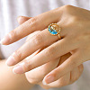 Brass Rhinestone Cuff Open Rings WGA0DFC-02-1