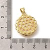 Brass Pave Natural White Shell Carved Angel Pendants KK-Z091-03G-3