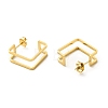 Ion Plating(IP) 304 Stainless Steel Double Layer Square Stud Earrings EJEW-A089-04G-2