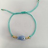 Braided Porcelain Fish Charm Adjustable Bracelets JI6734-9-1