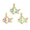 Brass Enamel Pendants KK-I477-05G-01-1