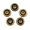 Rack Plating Flat Round Brass Beads KK-M302-01AG-1