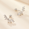 S925 Sterling Silver Clear Cubic Zirconia Stud Earrings JF7438-2-1