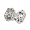 Brass Clear Cubic Zirconia Connector Charms KK-G490-06P-2