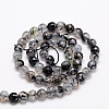 Faceted Natural Agate Round Beads Strands G-E319A-6mm-07-2