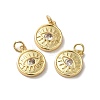 Rack Plating Brass Micro Pave Clear Cubic Zirconia Charms KK-F853-17G-3