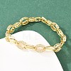 Oval Brass Micro Pave Clear Cubic Zirconia Link Chain Bracelets for Women BJEW-T025-03B-G-5