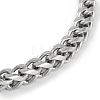 Non-Tarnish 304 Stainless Steel Wheat Chain Bracelets STAS-L692-001P-2