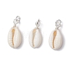 Natural Cowrie Shell Pendants PALLOY-JF03710-01-1
