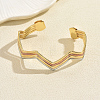 Multi-layer Geometric Wave Pattern Iron Open Cuff Bracelet for Women US3742-1