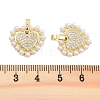 Brass Pave Clear Cubic Zirconia With ABS Imitation Pearl Beads Pendants KK-U009-03G-3
