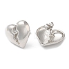 Rack Plating Brass Split Heart Stud Earrings EJEW-Q766-13P-2