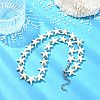 Ocean Synthetic Turquoise Starfish and Dyed Round Natural White Jade Beaded Necklaces NJEW-JN06201-1