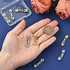 8Pcs 2 Colors Brass Micro Pave Clear Cubic Zirconia Fold Over Clasps KK-CJ0005-92-4
