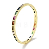 Brass Pave Colorful Glass Hinged Bangles for Women BJEW-Z061-07C-1