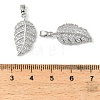 Brass Micro Pave Clear Cubic Zirconia Charms KK-A290-01B-P-3