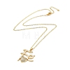 Golden Brass Rhinestone Pendant Necklace with Cable Chains NJEW-P278-A03-2