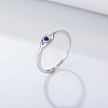 Evil Eye 925 Sterling Silver Micro Pave Cubic Zirconia Finger Rings for Women FS-WG42376-01-1