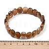 Dyed & Heated Natural Agate Oval Beaded Stretch Bracelet G-E010-01-34-3
