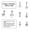 16Pcs 8 Styles Rack Plating Alloy Crystal Rhinestone European Dangle Charms FIND-CA0007-73-2