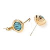 Synthetic Turquoise Stud Earring Findings KK-P283-04G-2