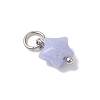 10Pcs 5 Styles Natural White Jade & Rose Quartz & Lepidolite & Green Aventurine & Synthetic Blue Lace Agate Star Charms PALLOY-JF04533-5
