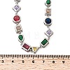 Brass Pave Colorful Cubic Zirconia Geometric Link Chain Necklaces NJEW-P337-01P-5