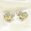 304 Stainless Steel Two Tone Stud Earrings EJEW-A124-01A-3