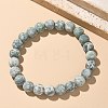 Natural Green Spot Jasper Bead Stretch Bracelets BJEW-K212-B-017-7